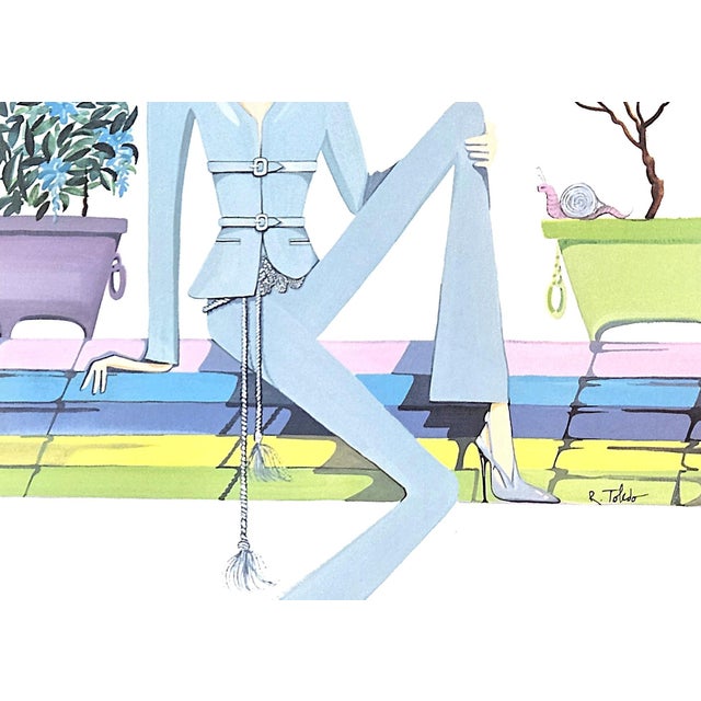 Contemporary 2004 Vintage Valentino Fashion Print by R Toledo, Matted For Sale - Image 3 of 3