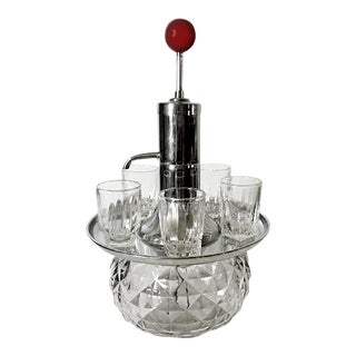 Vintage Mid Century Merry Go Round Liquor Shot Dispenser Decanter - 6 Pieces For Sale