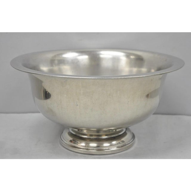 Vintage Modern Stainless Steel Metal Punchbowl Champagne Wine Chiller Ice Bucket. Circa Late 20th Century. Measurements:...