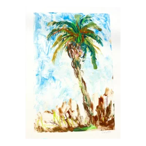 California Palm Monoprint on Paper