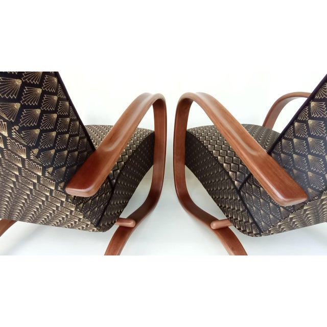 H-269 Lounge Chairs attributed to Jindrich Halabala for Up Zavody, 1930s, Set of 2 For Sale - Image 6 of 16