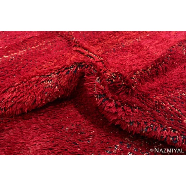Mid 20th Century Nazmiyal Collection Abstract Vintage Red Moroccan Rug For Sale - Image 5 of 7