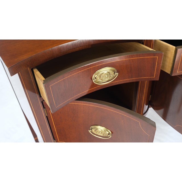 Full Size Pencil Inlaid Mahogany Federal SideBoard Server Buffet by Baker For Sale - Image 11 of 12