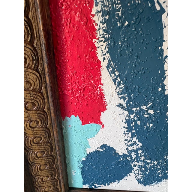 Wood Small Mid-Century Style Abstract Painting For Sale - Image 7 of 11