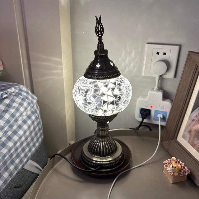 2020s Bohemian Mosaic Glass Table Lamp For Sale - Image 5 of 6