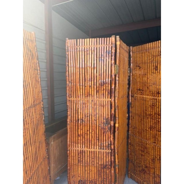 Boho Chic Pair of Vintage Bamboo Room Dividers 120 Inches Long For Sale - Image 3 of 6
