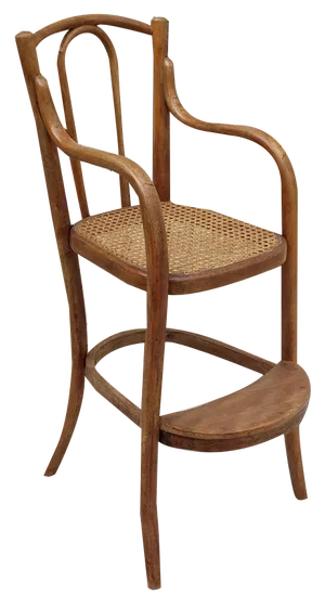 Antique Children's Chair with Woven Seat, 1890s