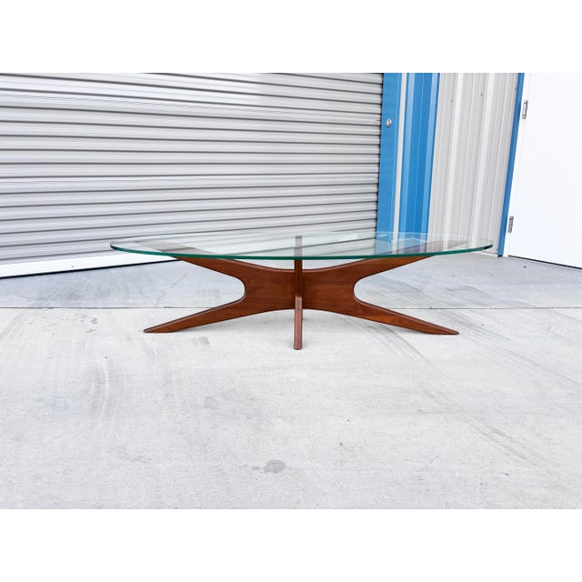 Mid-Century Modern 1960s Mid-Century Walnut and Glass "Jacks" Coffee Table by Adrian Pearsall For Sale - Image 3 of 13