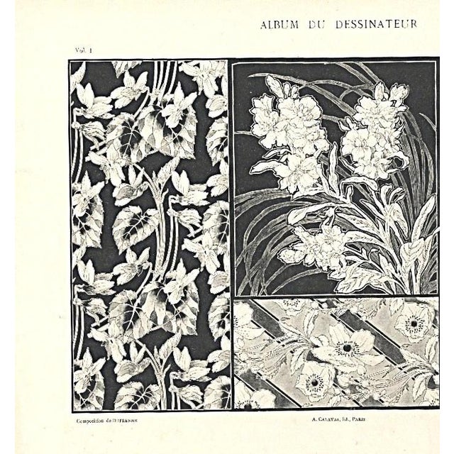 This is one of several recent purchases of French antique floral design lithographs that we purchased in Paris. It dates...