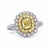 Mid 20th Century 18k White Gold Fancy Color Yellow Diamond Filigree Engagement Ring, Size 6.75 For Sale - Image 4 of 4