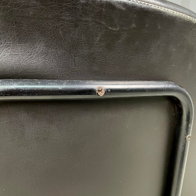 Mid-Century Modern Italian Black Faux Leather and Black Metal Armchair, 1960s For Sale - Image 10 of 18