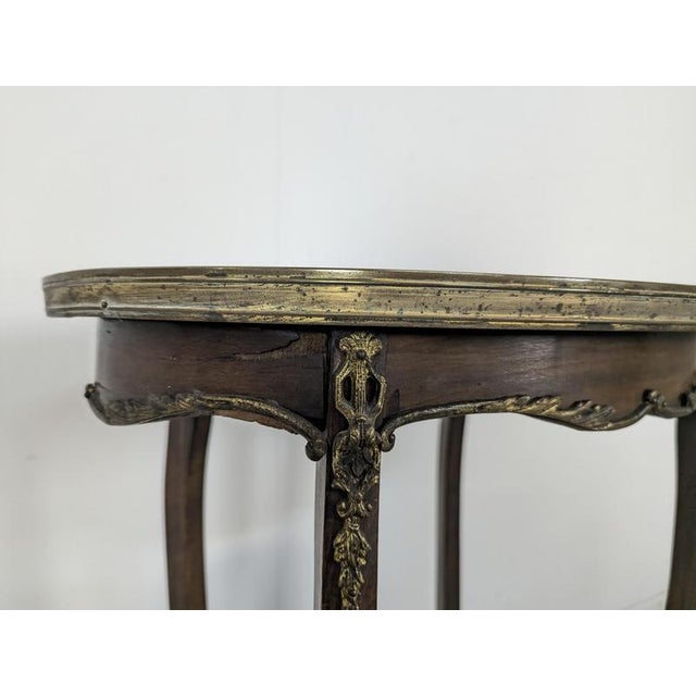 Louis XV Style Pedestal Table with Bronze Details For Sale - Image 4 of 6