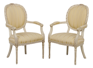 Pair of Henredon Louis XVI Fauteuil Armchairs