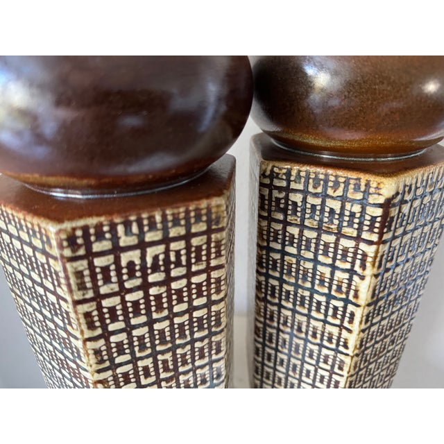 Mid-Century Modern Table Lamps in Stoneware by Haico Nitzsche for Søholm, Denmark, 1960s, Set of 2 For Sale - Image 3 of 7