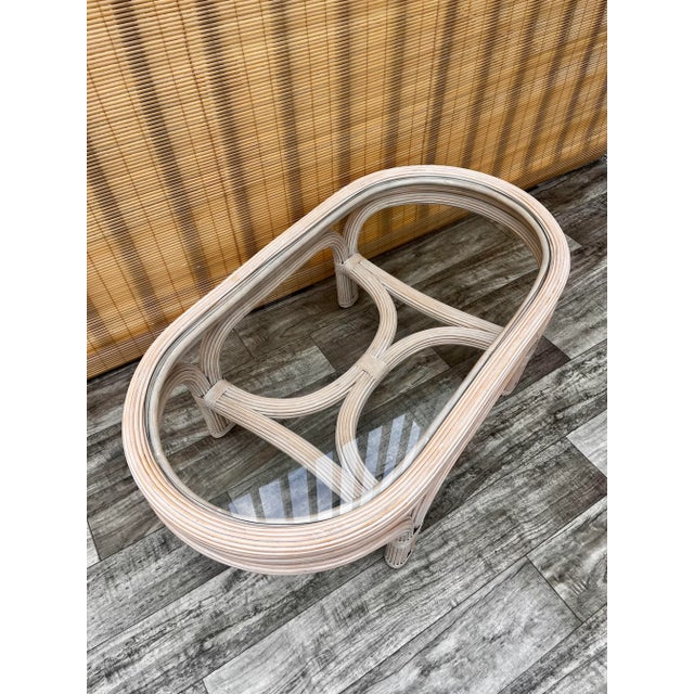 1980s Coastal Style Pencil Reed Coffee Table in the Gabriella Crespi Style. Circa 1980s For Sale - Image 5 of 13