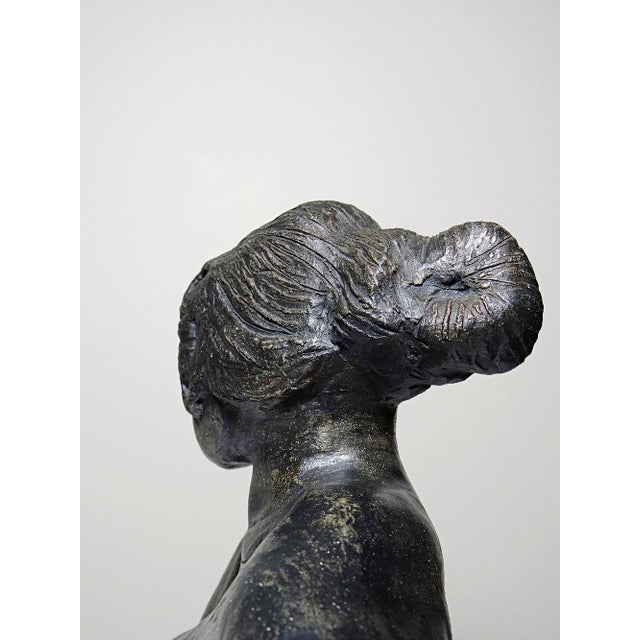 Black 20th Century Ceramic Bust of a Woman For Sale - Image 8 of 17