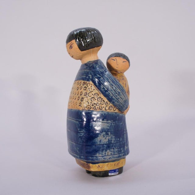 Gustavsberg Stoneware Sculpture of a Japanese Woman with Child by Lisa Larson, 1960s For Sale - Image 4 of 9