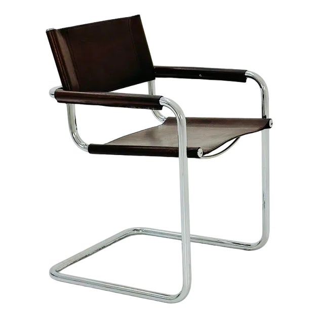 Mid-Century Bauhaus B34 Brown Leather Cantilevered Chair by Mart