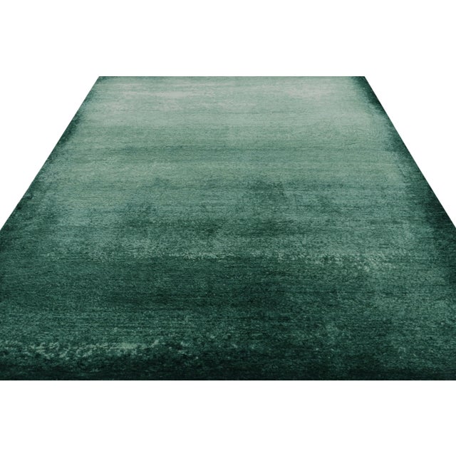 2010s Rug & Kilim’s Contemporary Textural High Pile Rug in Teal Blue and Green For Sale - Image 5 of 5