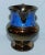 Sweet little antique copper lustreware creamer with cobalt band around neck