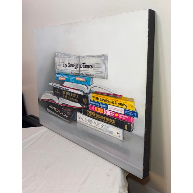 Original Contemporary Realism Gail Chandler Oil Painting Still Life Books Art For Sale - Image 13 of 16