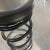 Industrial Helix Co Industrial Metal Spring and Leather Chair Bar Stool Vintage For Sale - Image 3 of 9