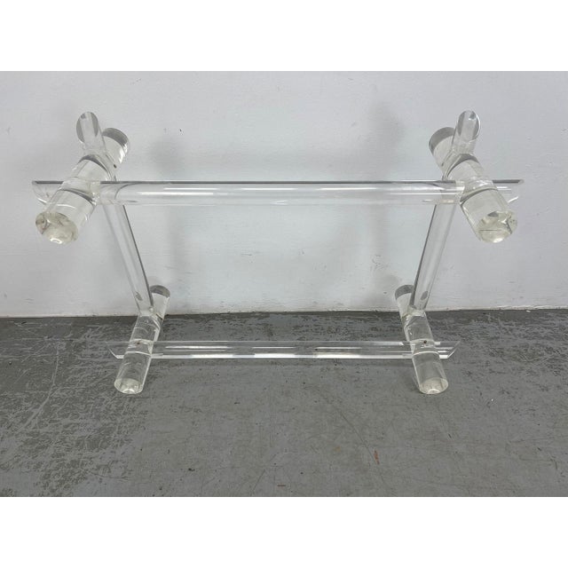 Lucite Rod & Glass Coffee Table Attributed to Les Prismatiques, 1970s For Sale - Image 14 of 18