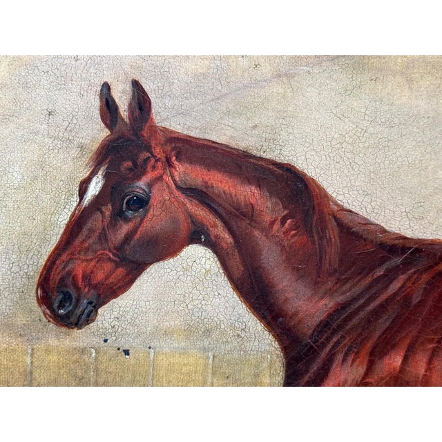 Victorian Circa 1843 Signed Charles Bilger Spalding Chestnut Hunter British Equestrian Oil Painting For Sale - Image 3 of 18