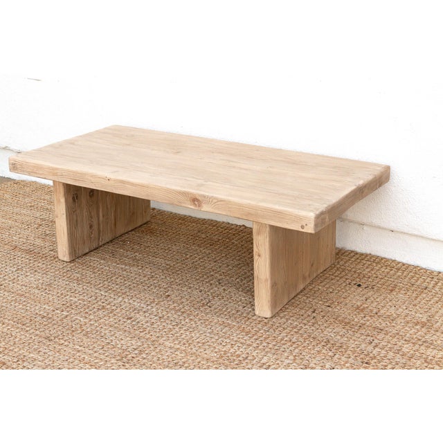 1990s Primitive Coffee Table From Old Wood For Sale - Image 5 of 11