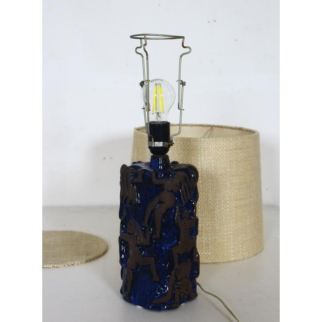 Textile Table Lamp in Stoneware by Sys Marstrand for JIE Keramik, 1970s For Sale - Image 7 of 15