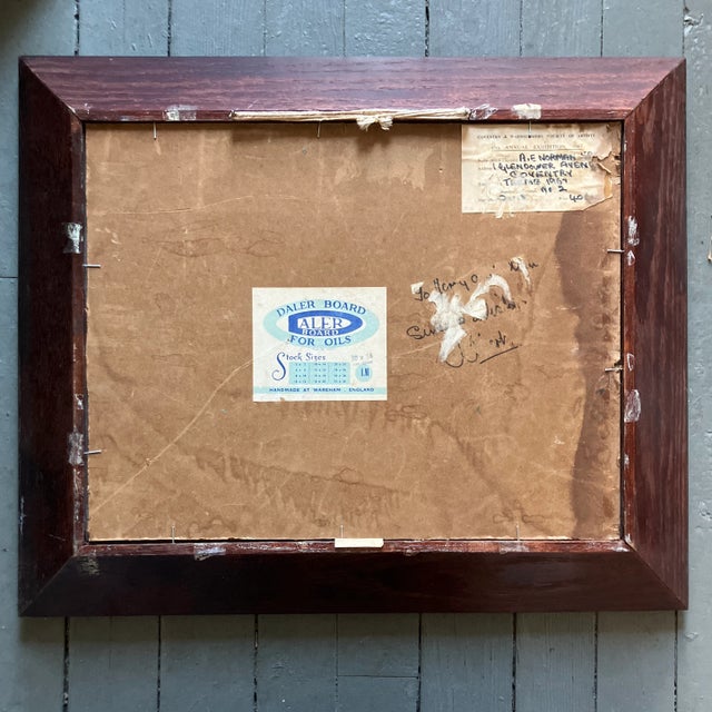 1960’s Original Outsider Pop Art Surreal Textured Painting Modernist Frame For Sale - Image 4 of 4