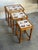 Oak Nesting Tables Set of 3 Ceramic Tile Top Accent End Side Tables Vintage 1970s For Sale - Image 4 of 9