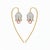 Silver, gold Lily flower earrings with pink quartz briolettes. Lily flower earrings. Pink quartz earrings. White flower...
