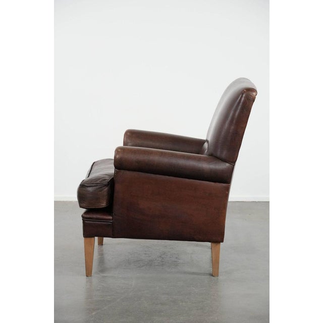 1990s Club Chair in Sheepskin Leather For Sale - Image 5 of 15