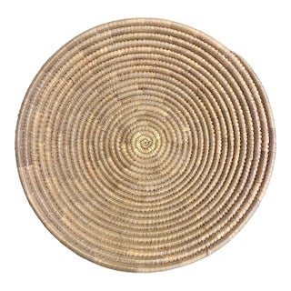 1970s Handmade Bahamian "Plait Lady" Large Basket, 23" Diameter For Sale