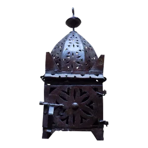 Vintage Moroccan Pierced Brass Lantern