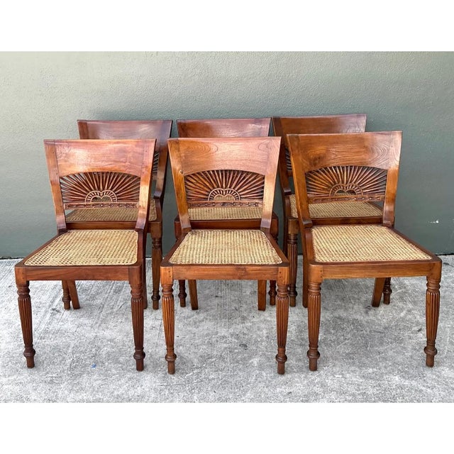 Vintage Bauer Wood and Cane Dining Chairs - Set of 6 For Sale - Image 10 of 12