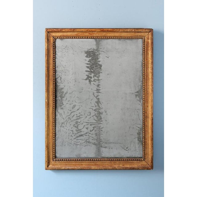 Brown French Louis XVI Beaded Gilt Gesso Mirror, 1780 For Sale - Image 8 of 8