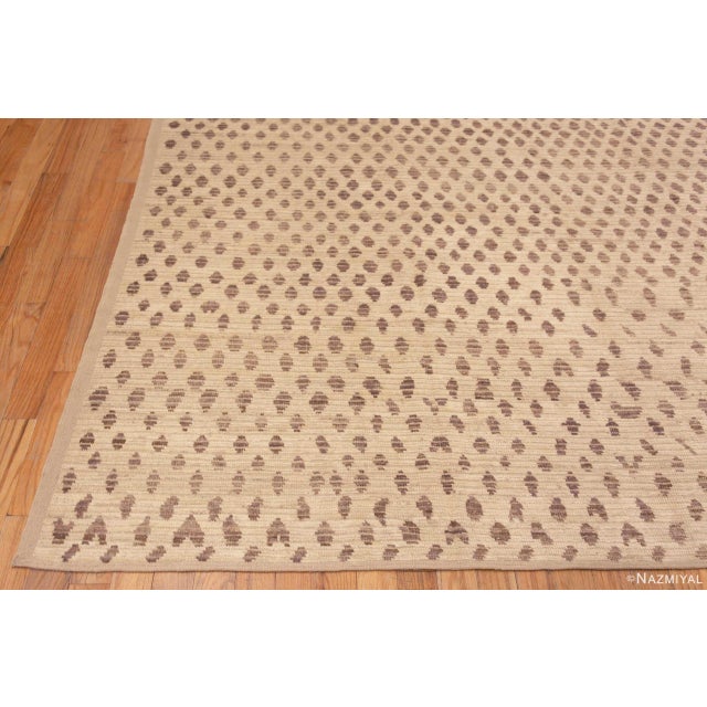 2020s Ivory Cream And Light Brown Color Tribal Artistic Modern Room Size Rug For Sale - Image 5 of 7