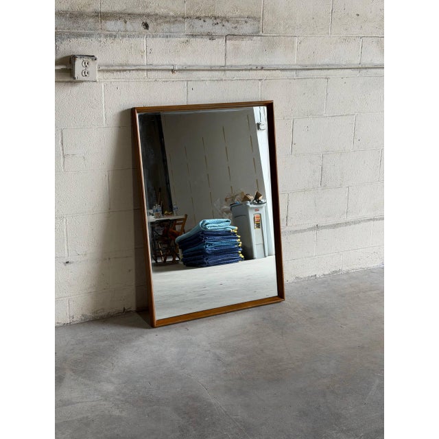Mid Century Modern Maple Mirror in Style of Heywood Wakefield Large Frame For Sale In Los Angeles - Image 6 of 10