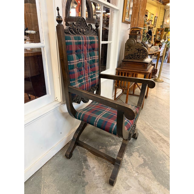 Red Antique Renaissance Revival Savonarola Armchair For Sale - Image 8 of 8
