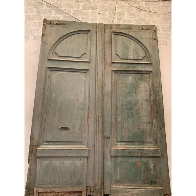 Double Carriage Doors in Natural Wood, 19th Century, Set of 2 For Sale - Image 5 of 12