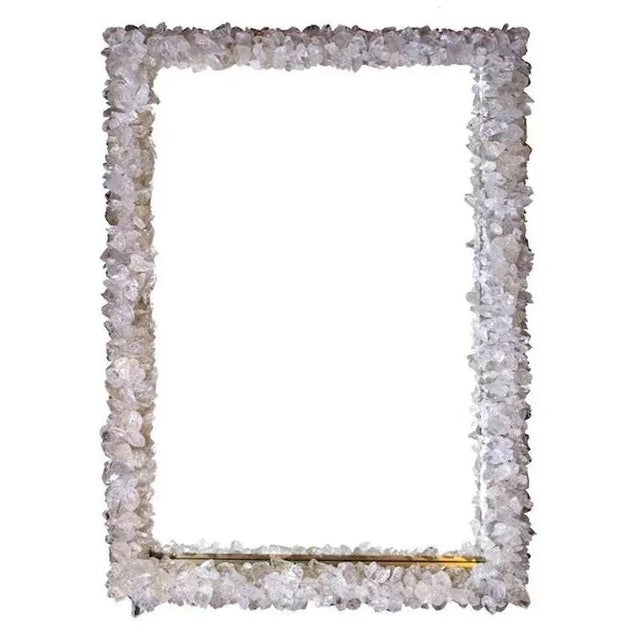 Contemporary Contemporary Marjorie Skouras Rectangular Style Clear Quartz Rock Crystal Mirror 14x24x2.5 For Sale - Image 3 of 3