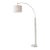 Adesso Brass Arc Floor Lamp, Brass and White Marble Finish For Sale