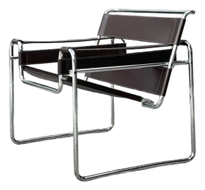 Vintage Chrome and Leather Lounge Chair After Wassily