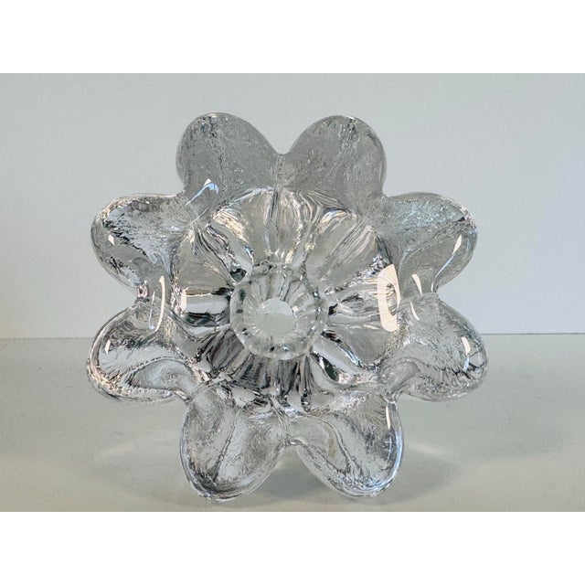 1990s Vintage 1990s Simon Pearce Signed Iceberg Style Glass Votive For Sale - Image 5 of 6