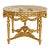 Grand French Louis XV Round Dining Table – Ornate Marble Top With Gold Leaf & Bronze Floral Ornamentation For Sale