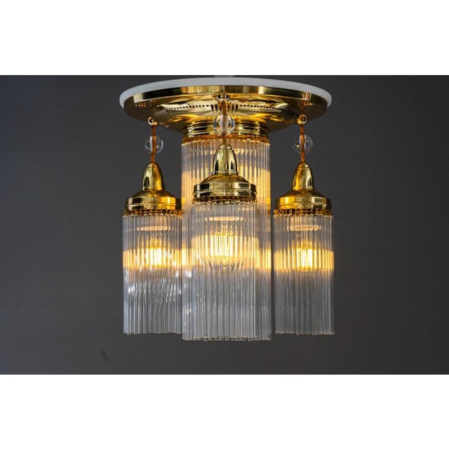 Art Deco Ceiling Lamp with Glass Sticks, 1920s For Sale - Image 13 of 17