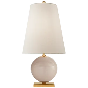 Kate Spade New York for Visual Comfort Signature Corbin Mini Accent Lamp in Blush with Cream Linen Shade