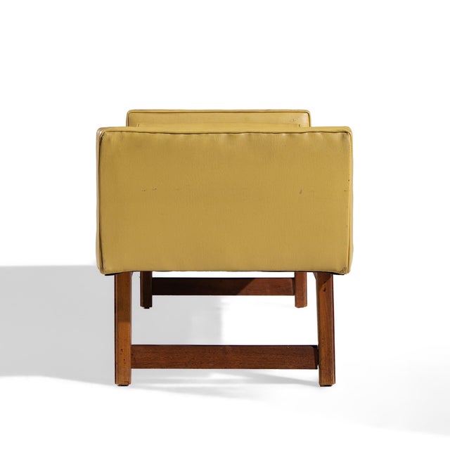 Richardson Nemschoff Lawrence Peabody for Nemschoff Mid Century Walnut Bench For Sale - Image 4 of 9